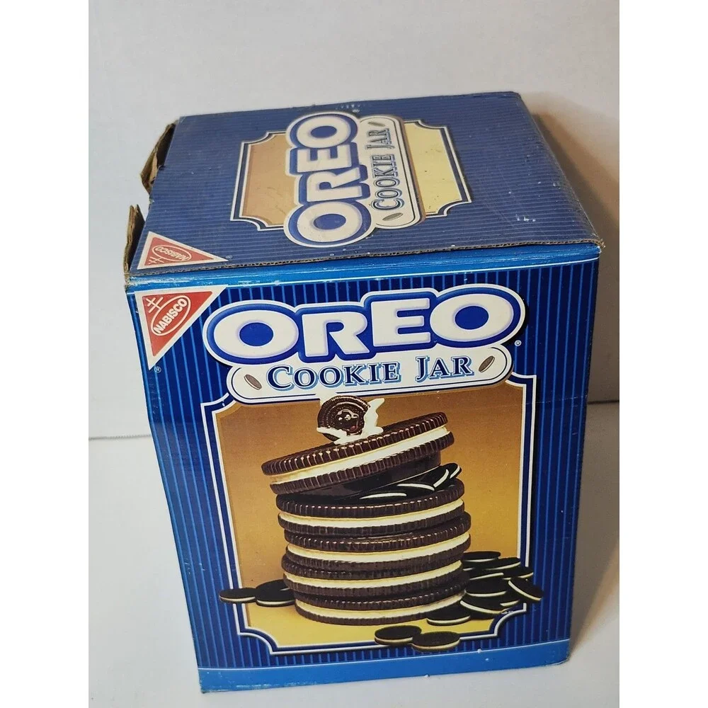 Vtg Nabisco Stacked OREO Cookie Jar Treat Container